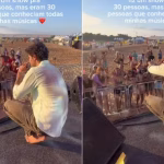 Cantor Nilson Neto faz show para cerca de 30 pessoas em Mato Grosso e comenta calor de 37°C: ‘Tem que ser a mesma entrega’