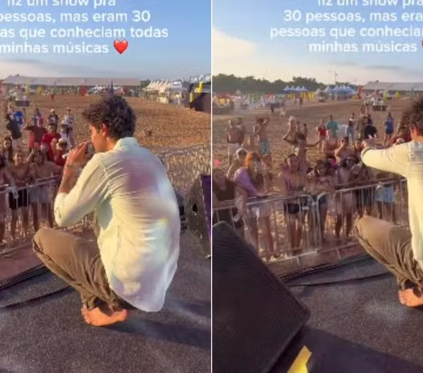 Cantor Nilson Neto faz show para cerca de 30 pessoas em Mato Grosso e comenta calor de 37°C: ‘Tem que ser a mesma entrega’